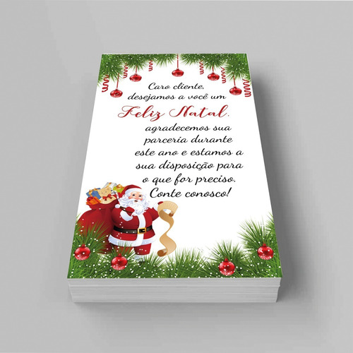 Cartão De Natal Agradecimento Ao Cliente 100 Unidades | MercadoLivre