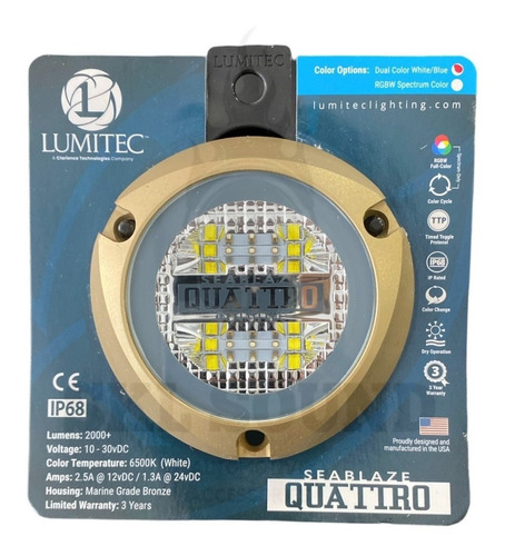 Led Subaquático Lumitec Seablaze Quattro Rgbw Todas As Cores