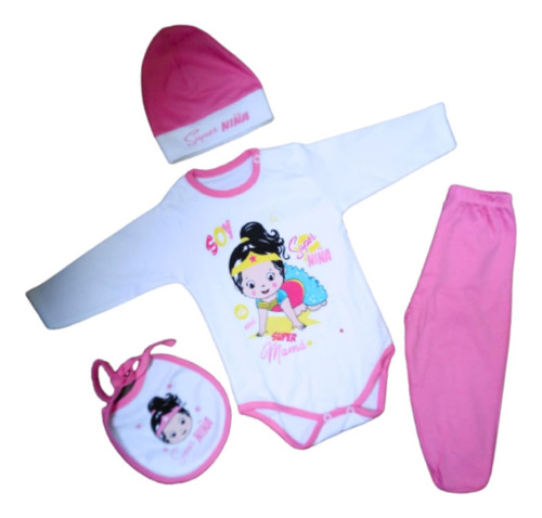 Ropa De Bebe Super Niña Recién Nacida Rosa Clar 0 A 4 Meses