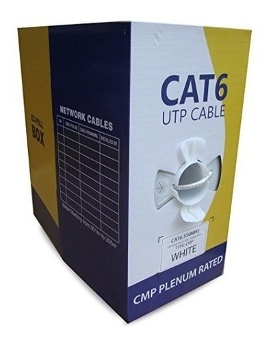 Cat6 Plenum 1000ft 550mhz 23awg Solid Network Cable Utp Bulk