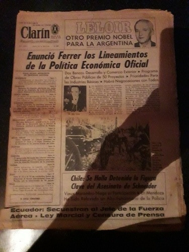 Diario Clarín Leloir Premio Nobel Química 28 Octubre De 1970 (Usado)