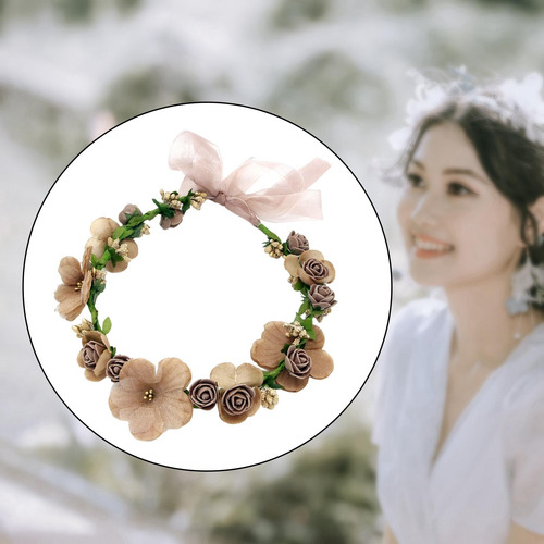 Corona De Flores Diadema Corona Floral Tocado De Novia Para