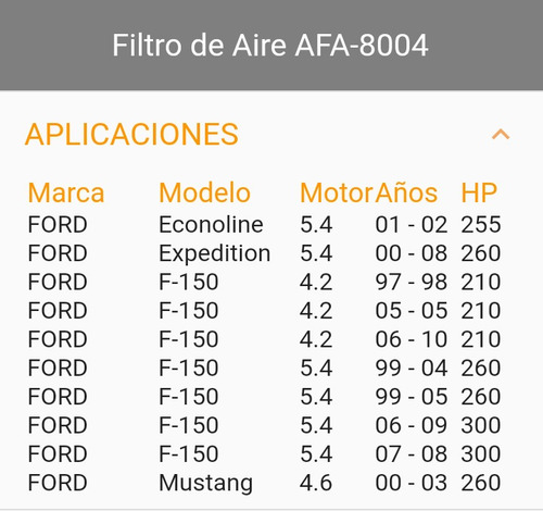 Filtro De Aire Durolat Dl-8004 Ford Expedition F-150 F-350