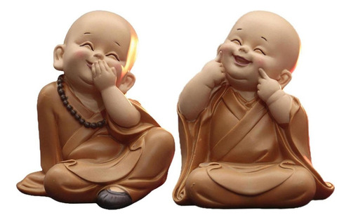 2 Unids Lindo Buda Estatuilla Esculpir Beb [u]