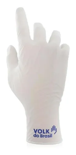 comprar Luvas descartáveis Volk do Brasil Descartável cor branco tamanho  P de látex com pó x 100 unidades 