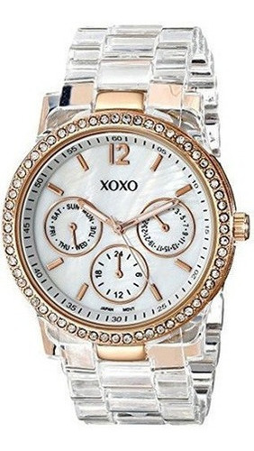 Xoxo Xo5528 Clear Pulsera Con Pedreria En Caja De Oro Rosa R