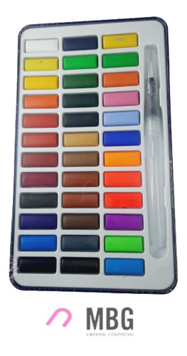 Imagen 5 de 6 de Acuarelas Pastillas Reeves En Lata X 36 Colores + Aqua Brush