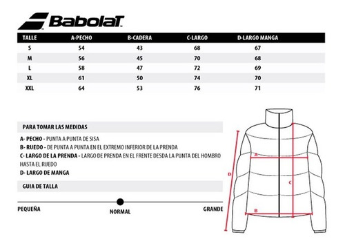 Imagen 5 de 5 de Campera Babolat Simil Pluma Liviana Abrigo Hombre