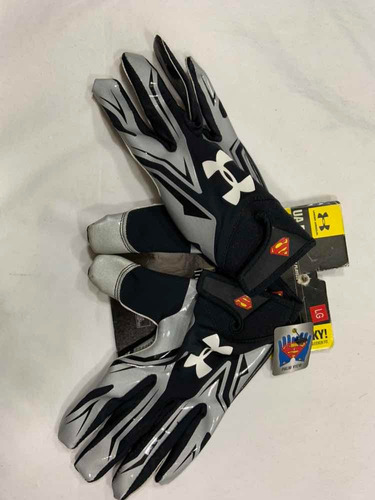 Guantes Futbol Americano Alter Ego Supermán Negro Plata