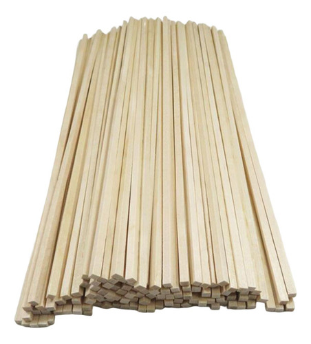 50x Palos De Madera Sin Terminar Lisos 300mmx3mmx3mm
