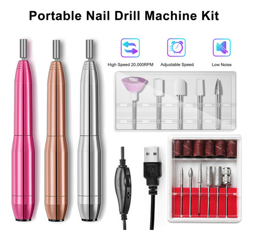 Cx Kit De Lima De Uñas Eléctrica Con Brocas For Colocar Y