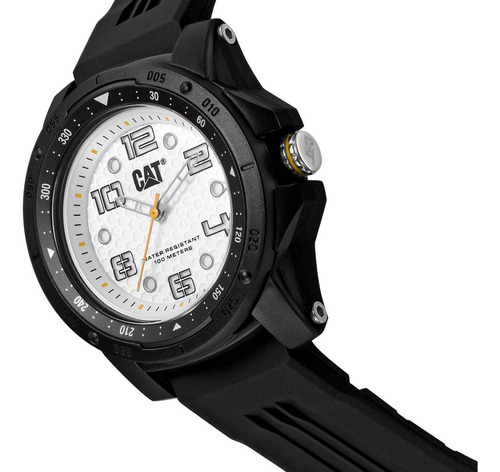 Reloj pulsera CAT LP.160.21.232 con correa de silicón color negro - fondo plata
