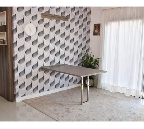Mesa Dobrável Retrátil De Parede 140x89 - Base Inox