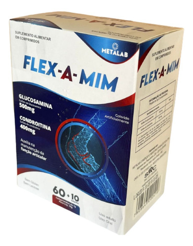 Flex-a-mim Glucosamina 500mg Condroitina 400mg C/60+10 Comp Sabor Sem Sabor