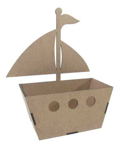 Imagem 4 de 4 de Kit 15 Lembrancinha Cachepô Barquinho De Marinheiro Mdf