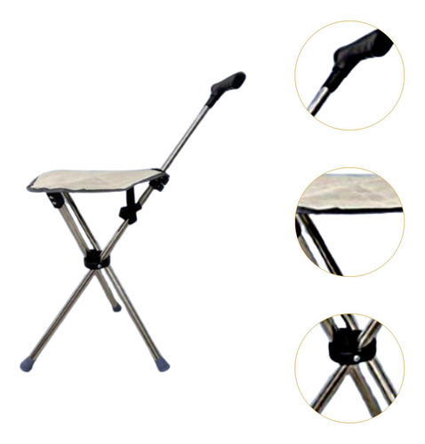Asiento De Caña Plegable, Bastón Con Taburetes, Silla