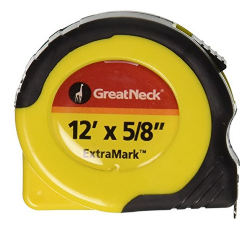 Greatneck 95007 12 Ft. X 5/8 Inch Extramark Tape Measure, He