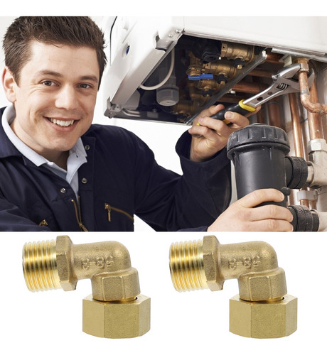 Codo De Accesorios De Plomería Con Conector De Latón, 2 Piez