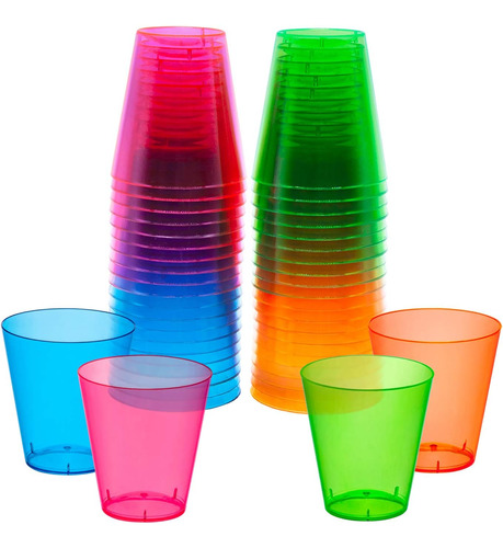 40 Vasos De Tragos Party Essentials  N24090  Neon Multi