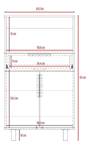 Modulo Microondas Bajo Oshawa, Blanco