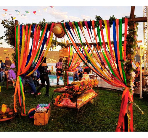 Papel Crepom Colorido Sortido Decoração Festa Junina São Joã