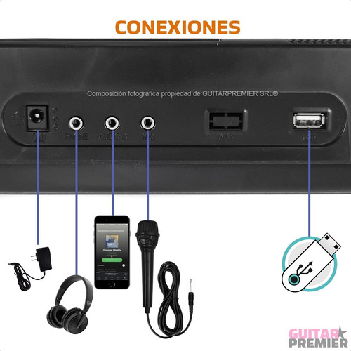 Imagen 6 de 10 de Organo Teclado 5/8 61 Teclas De Piano Usb + Atril + Fuente