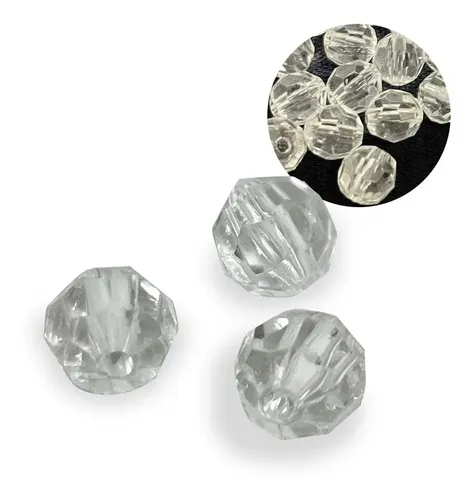 Missanga Bola Cristal Transparente Sextavada 8mm 100gr 360un | MercadoLivre