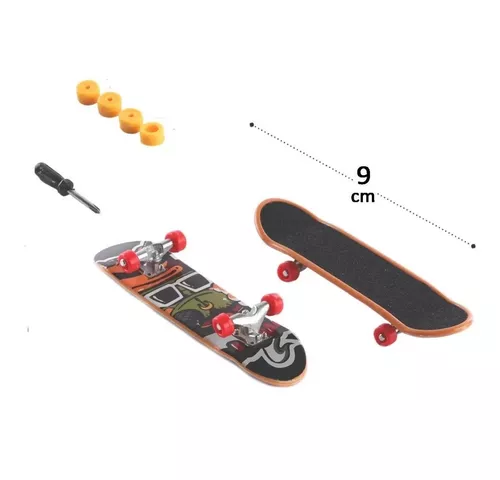 Kit 5 Skate De Dedo Mini Fingerboard Truck Metal Com Lixa