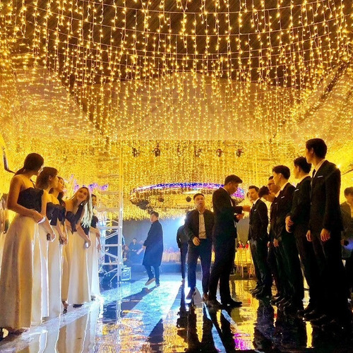 Juego Luces Navidad Cascada 200 Led 5 Mts Blanco Calido