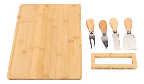 Tabla De Charcutería Con Queso De Bambú Rectangular
