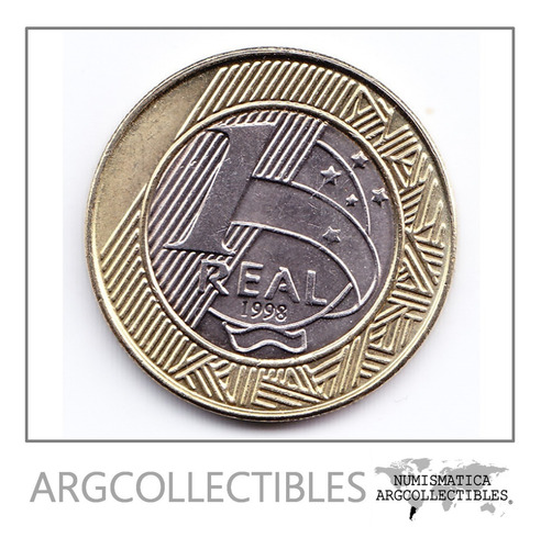 Brasil Moneda 1 Real Bimetalica Año 1998 Km-652 Unc