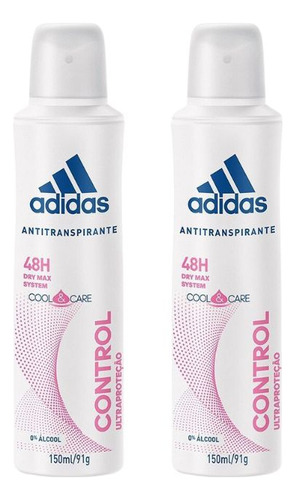 Desodorante Aero adidas 150ml Fem Control-kit C/2un