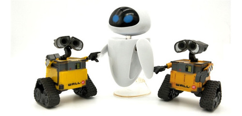 Wall-e Robot Wall E & Eve Pvc  Muñecas 7 Cm X 2 Unid En Caja