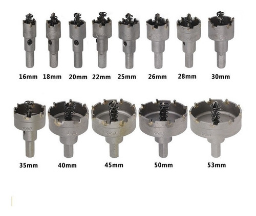 13 Brocas Copa Sierra Hss De Carburo Para 16-53mm