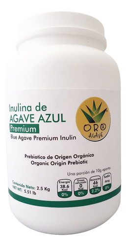 Inulina De Agave Azul  2.5kg Oro De Agave Prebiotico Natural