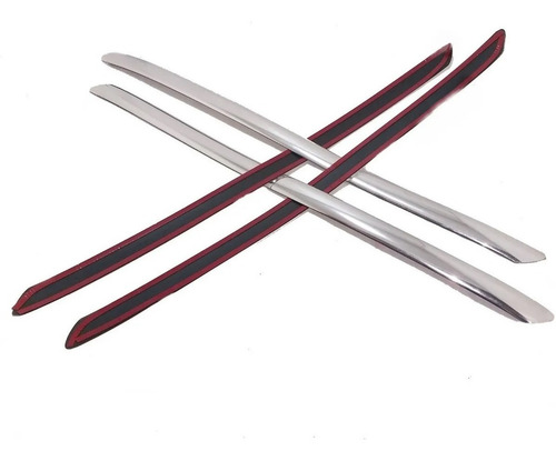 Imagen 1 de 4 de Protector Paragolpe Goma Molduras Cromadas X 4 Adhesivas
