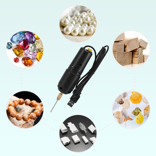 . Mini Taladro Eléctrico Con 10 Brocas For Joyas Bricolaje