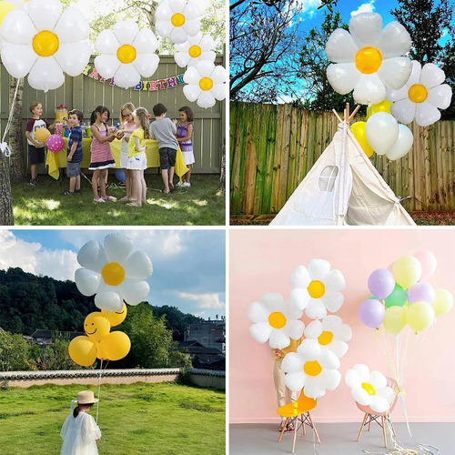 Set De Globos Con Forma De Margarita X 3 Decoración Fiesta