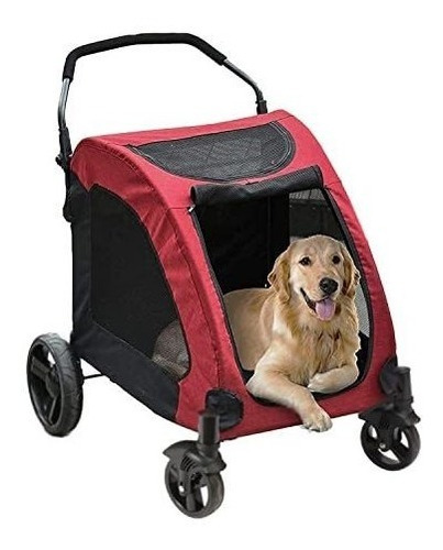 Carro De Transporte Para Mascota Grande Hasta 50kg, Plegable