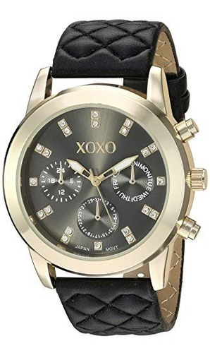 Xoxo Reloj De Cuarzo Para Mujer Acero Inoxidable Color Negro