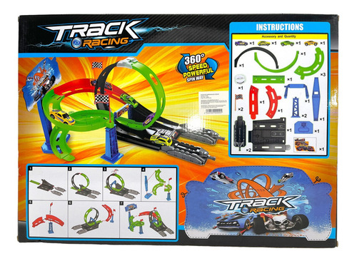 Pista De Carreras De Autos Track Racing Juguete Para Niño Color Verde
