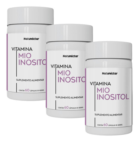 Kit 3 Mio Inositol 100% Suplemento Com 60 Cápsulas Cada