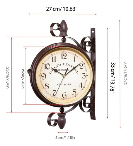 Reloj Retro De Metal Para Estación De Tren, Vintage, Antiguo