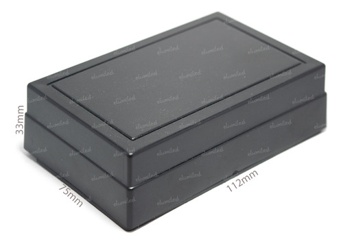 2 Caja Gabinete Plastico Electronica 112x74x33mm Negra Ciega