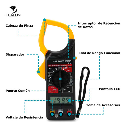 Multimetro Profesional Digital Con Gancho Y Boton Memoria