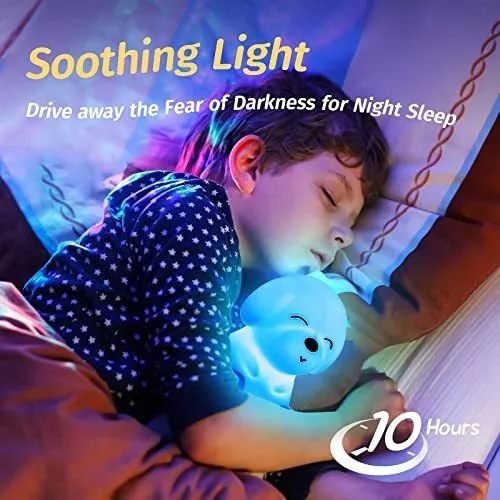 Luz nocturna para cuarto de bebé, 7 colores: luces de noche blandas de  silicona para niños con USB recargable linda luz de bebé lámpara decorativa