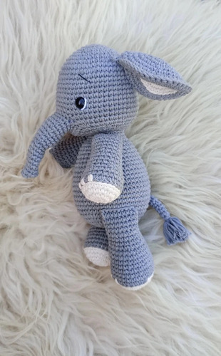 Elefante Amigurumi Tejido A Crochet Muñeco De Apego