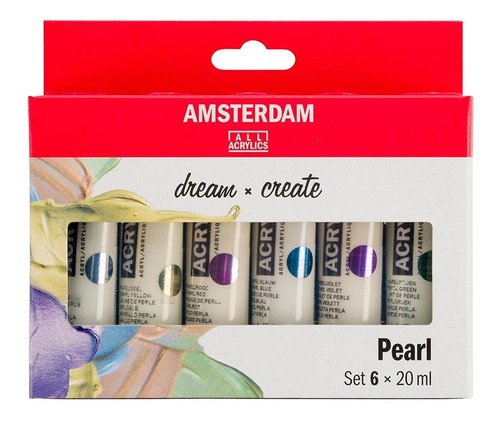 Amsterdam Set 6 Acrílicos 20 Ml Colores Perlados