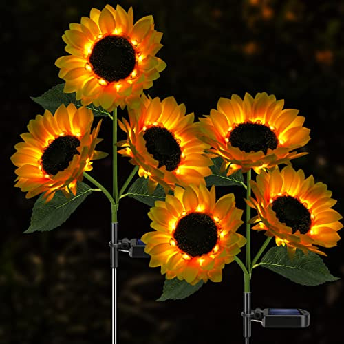 Luces Solares De Girasol Meagoo, 800 Ma, Luz Solar Para Jard