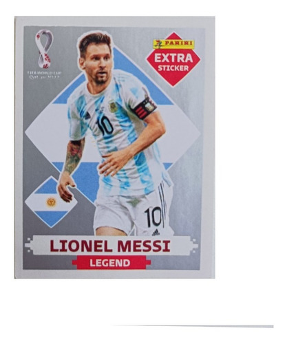 Figurita Extra Sticker Lionel Messi Plata Silver Legend 2022